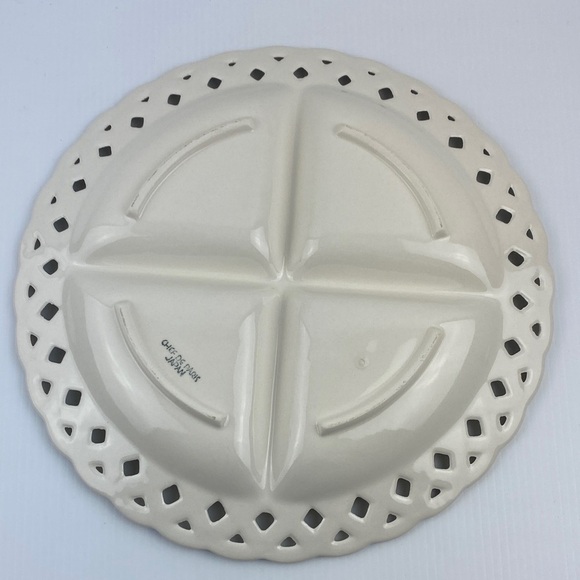 Sectioned Serving Plate Floral Ceramic by Chef de Paris - Picture 3 of 7